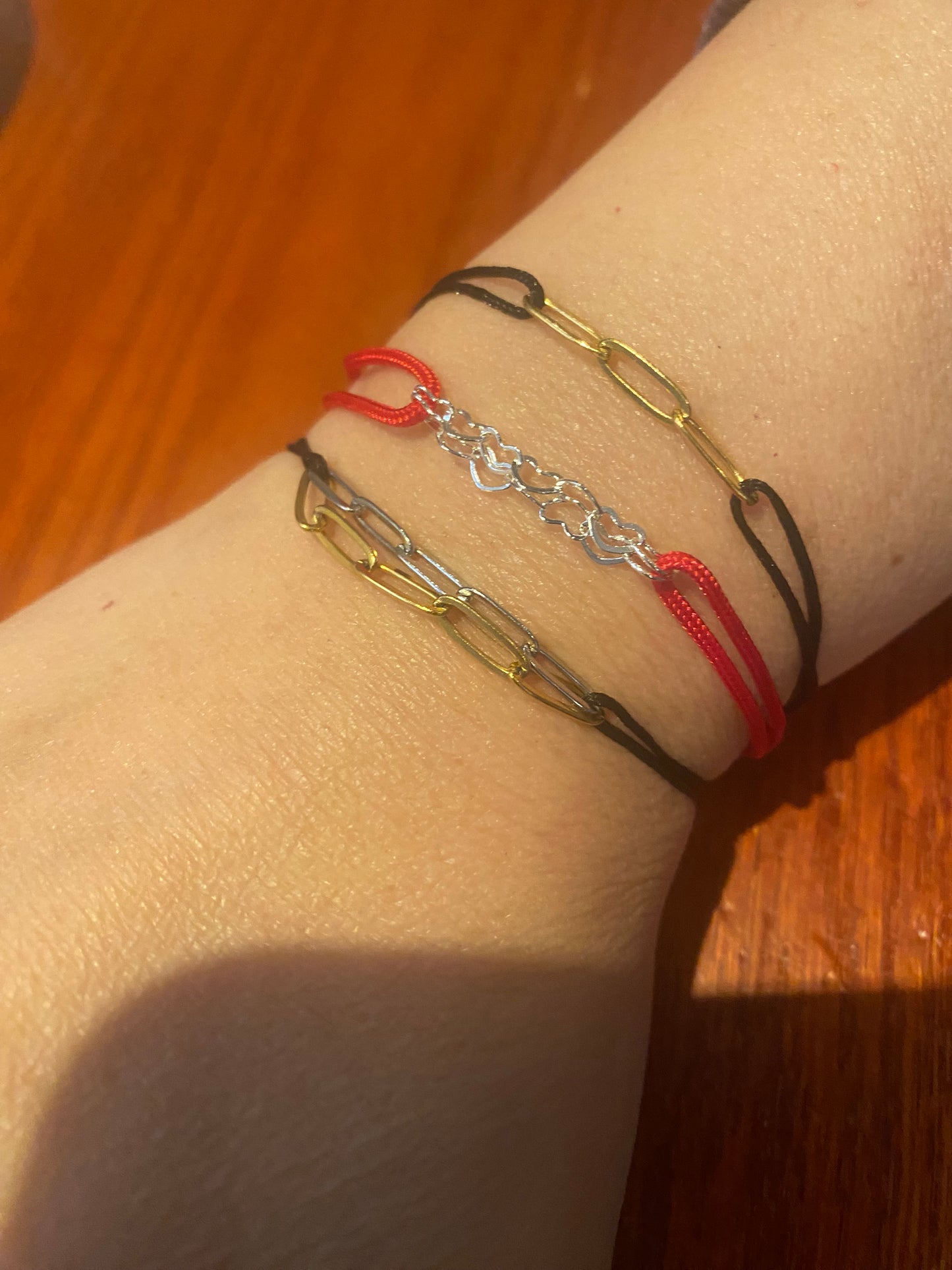 String Bracelets with Chain Center