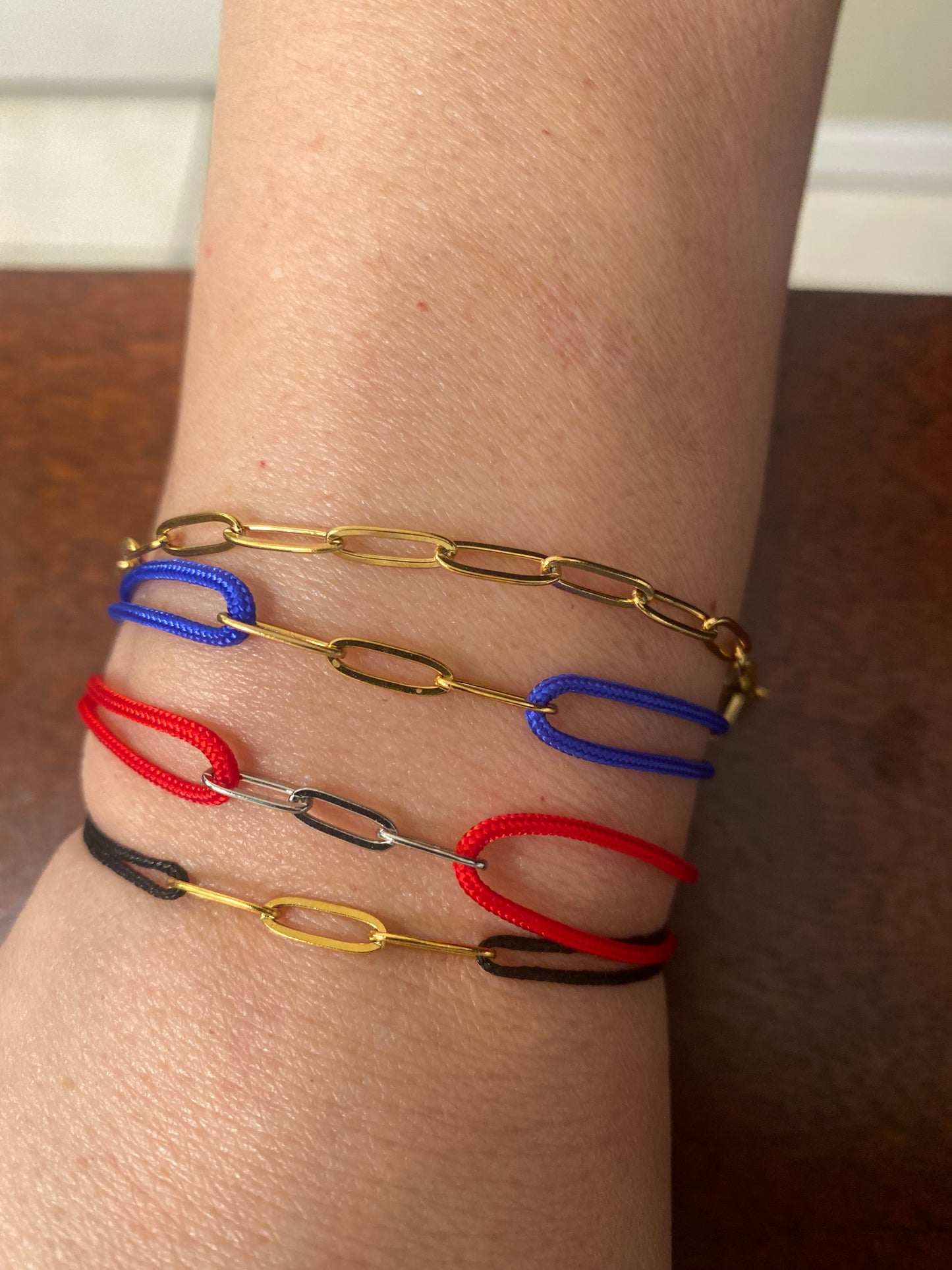 String Bracelets with Chain Center